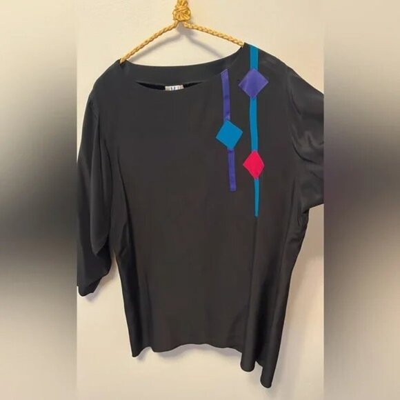 Vintage Lore Maria Wiener 1970 100% silk vintage designer blouse - Picture 4 of 7